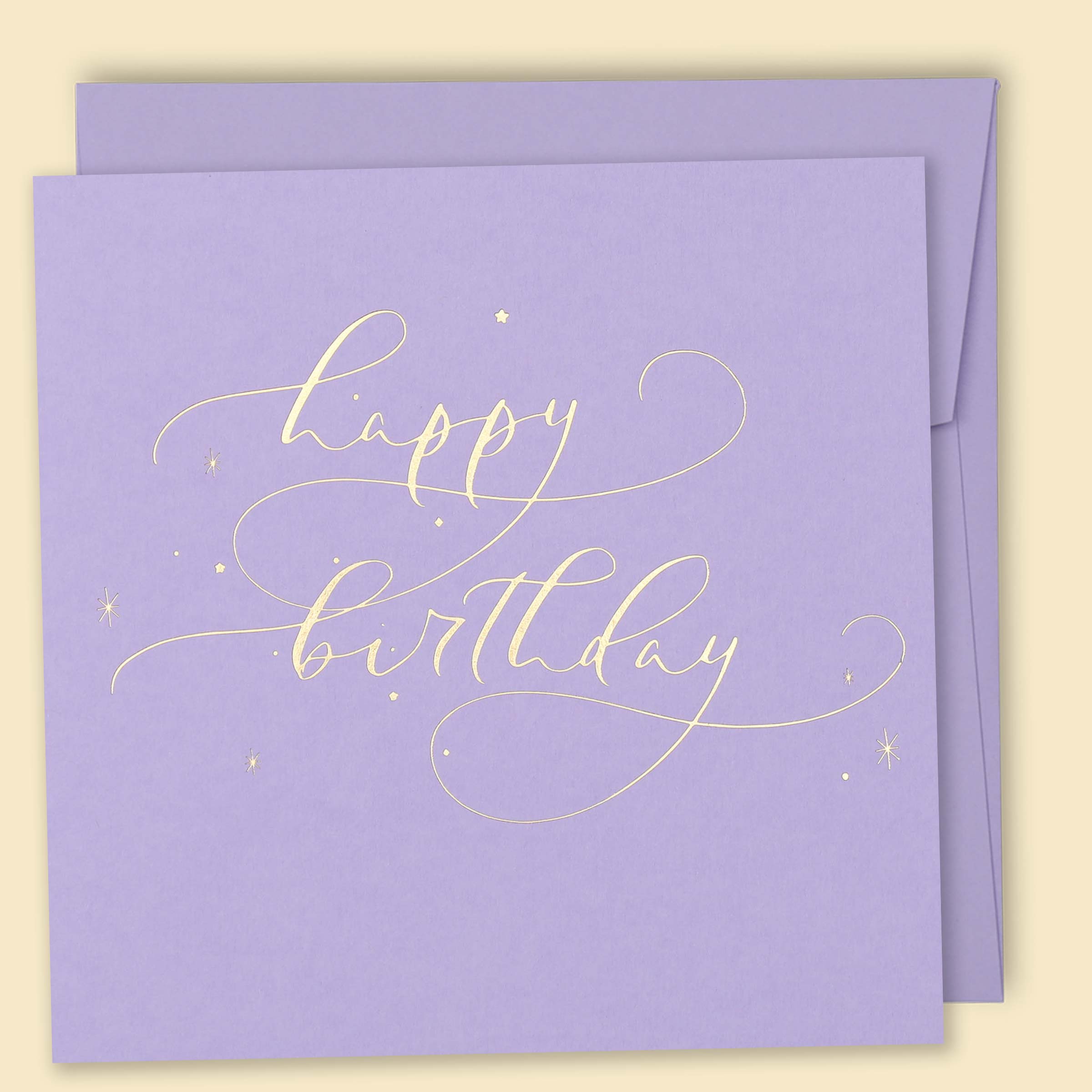 Happy Birthday Constellations Card Lavender